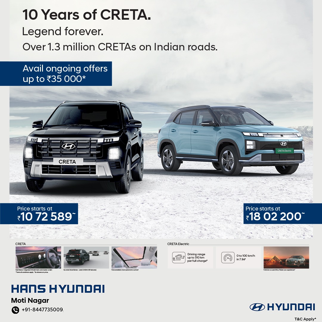 Celebrate 10 Years of CRETA  Offers