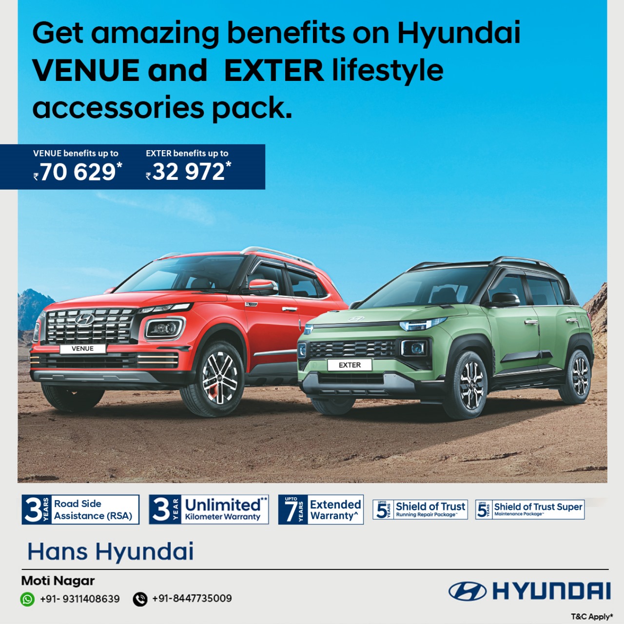 Hyundai Venue and Hyundai Exter Offers